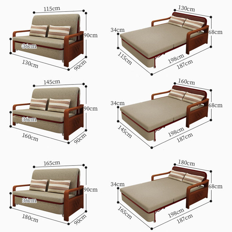 Stylish Sofa in Khaki Yellow with Dark Gray, Light Brown, and Blue Accents - Durable Rubber Wood and Pine Wood Frame with Faux Leather & Cotton-Linen Blend Upholstery fnm-949