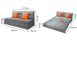 Modern Solid Wood Sofa - Cozy Cotton-Linen Upholstery in Light Gray, Dark Blue & Khaki Brown fnm-952