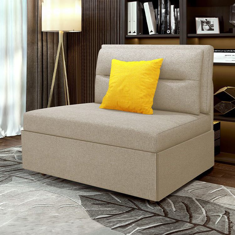 Modern Solid Wood Sofa - Cozy Cotton-Linen Upholstery in Light Gray, Dark Blue & Khaki Brown fnm-952