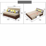 Elegant Solid Wood Sofa with Cotton-Linen Upholstery in Yellow, Brown, Light Gray, Dark Blue, and Beige fnm-954