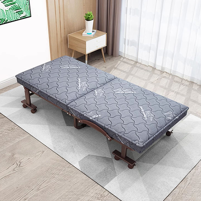 Luxurious Dark Brown Latex Suede Fabric Bed - Elegant Grey Design foltm-1556