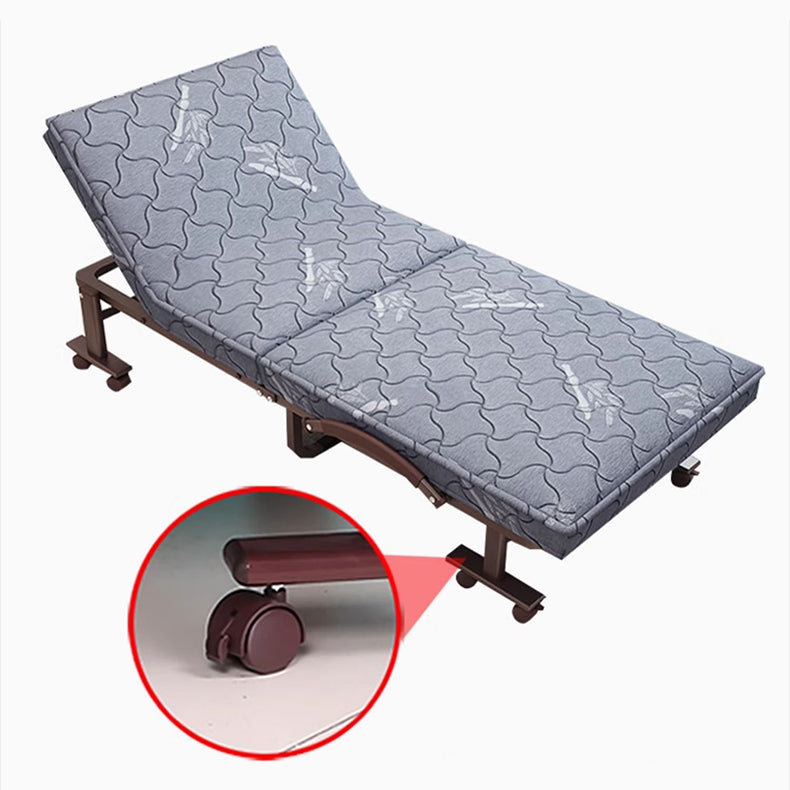 Luxurious Dark Brown Latex Suede Fabric Bed - Elegant Grey Design foltm-1556