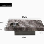 Elegant Ceramic Sintered Stone Coffee Table with Multi-layer Design and Stainless Steel Accents – Modern Living Room Centerpiece fplk-5022