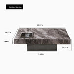 Elegant Ceramic Sintered Stone Coffee Table with Multi-layer Design and Stainless Steel Accents – Modern Living Room Centerpiece fplk-5022