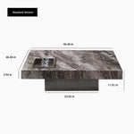 Elegant Ceramic Sintered Stone Coffee Table with Multi-layer Design and Stainless Steel Accents – Modern Living Room Centerpiece fplk-5022