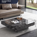 Elegant Ceramic Sintered Stone Coffee Table with Multi-layer Design and Stainless Steel Accents – Modern Living Room Centerpiece fplk-5022
