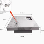 Elegant Ceramic Sintered Stone Coffee Table with Multi-layer Design and Stainless Steel Accents – Modern Living Room Centerpiece fplk-5022