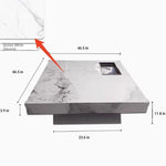 Elegant Ceramic Sintered Stone Coffee Table with Multi-layer Design and Stainless Steel Accents – Modern Living Room Centerpiece fplk-5022