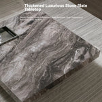 Elegant Ceramic Sintered Stone Coffee Table with Multi-layer Design and Stainless Steel Accents – Modern Living Room Centerpiece fplk-5022