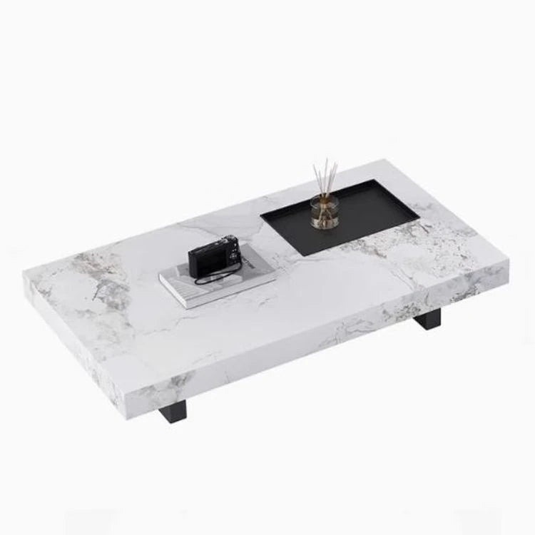 Modern Ceramic Sintered Stone Tea Table with Stylish Multi-Layer Design – Elegant Home Furniture for Living Room fplk-5023