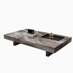 Modern Ceramic Sintered Stone Tea Table with Stylish Multi-Layer Design – Elegant Home Furniture for Living Room fplk-5023