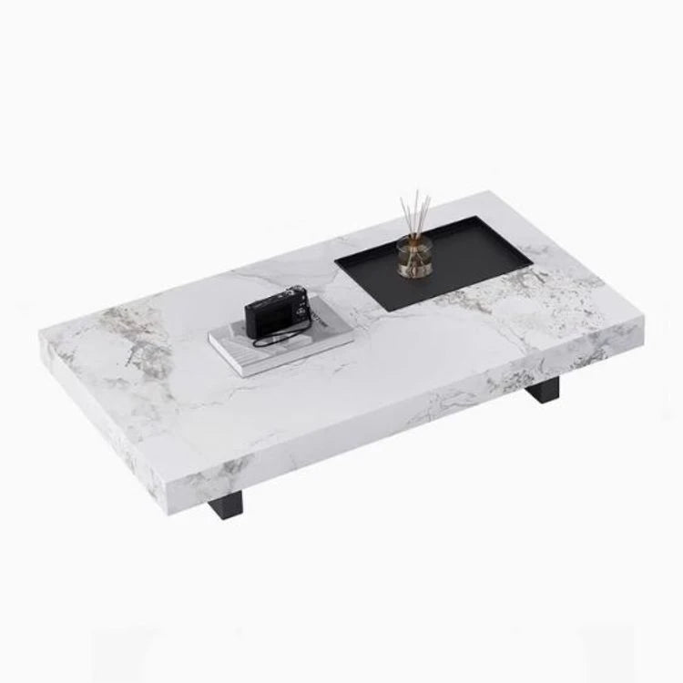 Modern Ceramic Sintered Stone Tea Table with Stylish Multi-Layer Design – Elegant Home Furniture for Living Room fplk-5023