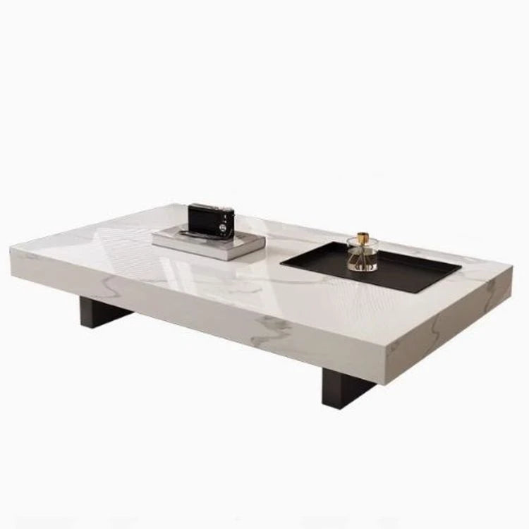 Modern Ceramic Sintered Stone Tea Table with Stylish Multi-Layer Design – Elegant Home Furniture for Living Room fplk-5023
