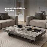 Modern Ceramic Sintered Stone Tea Table with Stylish Multi-Layer Design – Elegant Home Furniture for Living Room fplk-5023