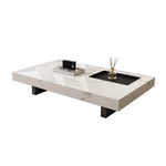 Modern Ceramic Sintered Stone Tea Table with Stylish Multi-Layer Design – Elegant Home Furniture for Living Room fplk-5023