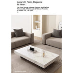 Modern Ceramic Sintered Stone Tea Table with Stylish Multi-Layer Design – Elegant Home Furniture for Living Room fplk-5023