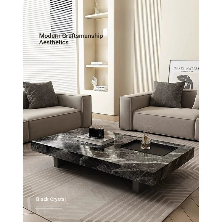 Modern Ceramic Sintered Stone Tea Table with Stylish Multi-Layer Design – Elegant Home Furniture for Living Room fplk-5023