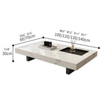 Modern Ceramic Sintered Stone Tea Table with Stylish Multi-Layer Design – Elegant Home Furniture for Living Room fplk-5023