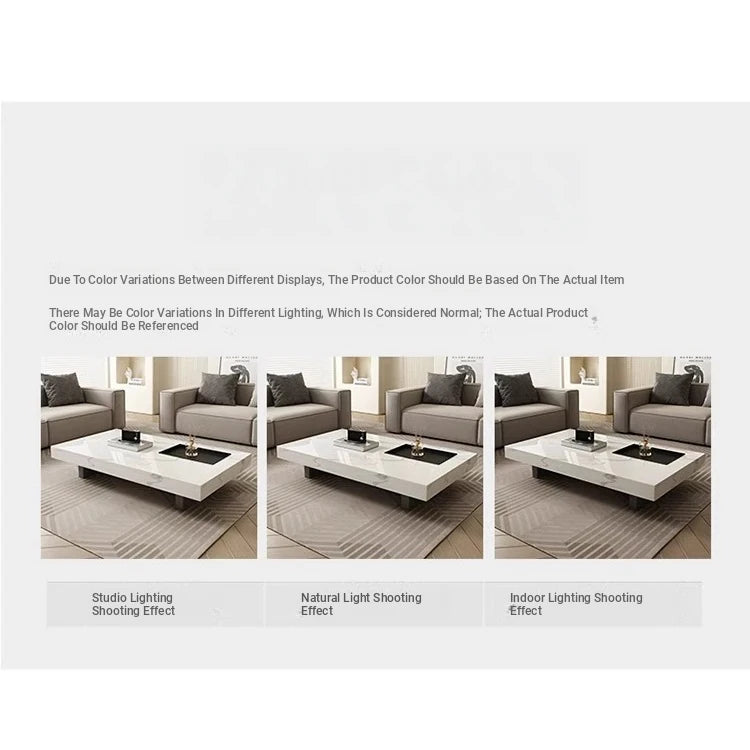 Modern Ceramic Sintered Stone Tea Table with Stylish Multi-Layer Design – Elegant Home Furniture for Living Room fplk-5023