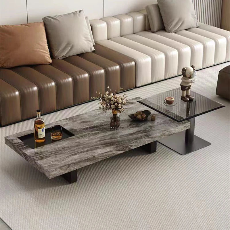Sleek Modern Tempered Glass Tea Table – Stylish Square Accent Table for Living Room fplk-5024