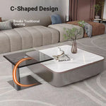 Sleek Modern Tempered Glass Tea Table – Stylish Square Accent Table for Living Room fplk-5024