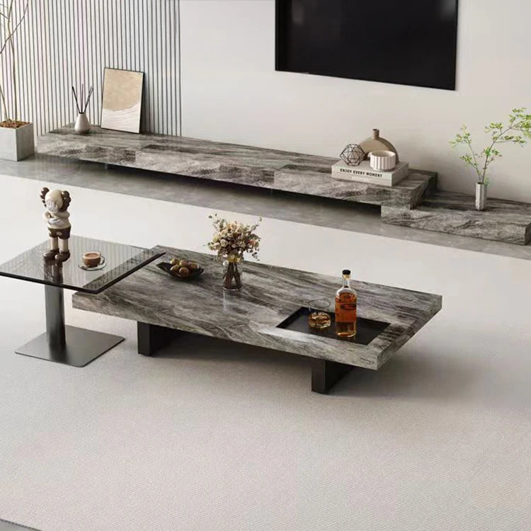 Sleek Modern Tempered Glass Tea Table – Stylish Square Accent Table for Living Room fplk-5024