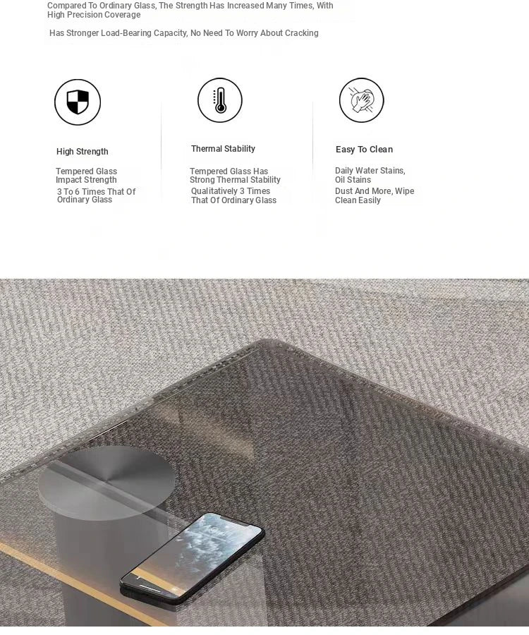 Sleek Modern Tempered Glass Tea Table – Stylish Square Accent Table for Living Room fplk-5024