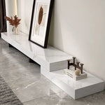 Modern Ceramic Sintered Stone TV Cabinet - Elegant Multi-layer Board Entertainment Unit for Stylish Living Rooms fplk-5025