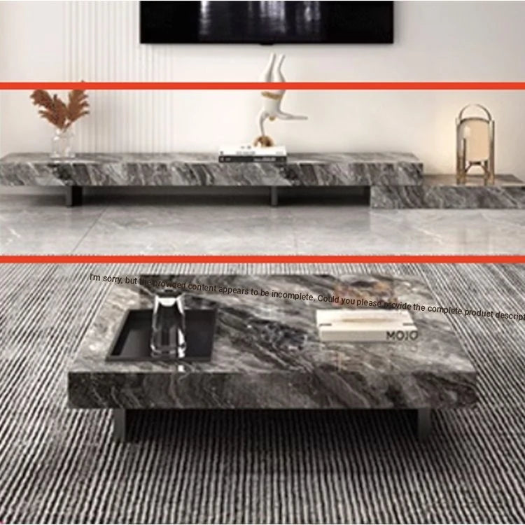 Modern Ceramic Sintered Stone TV Cabinet - Elegant Multi-layer Board Entertainment Unit for Stylish Living Rooms fplk-5025