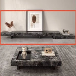Modern Ceramic Sintered Stone TV Cabinet - Elegant Multi-layer Board Entertainment Unit for Stylish Living Rooms fplk-5025