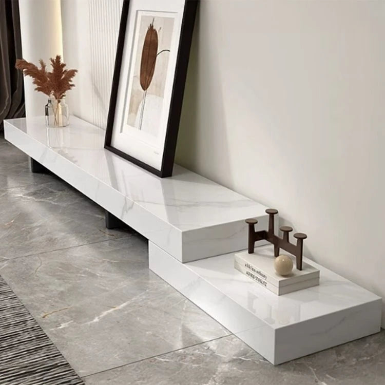 Modern Ceramic Sintered Stone TV Cabinet - Elegant Multi-layer Board Entertainment Unit for Stylish Living Rooms fplk-5025