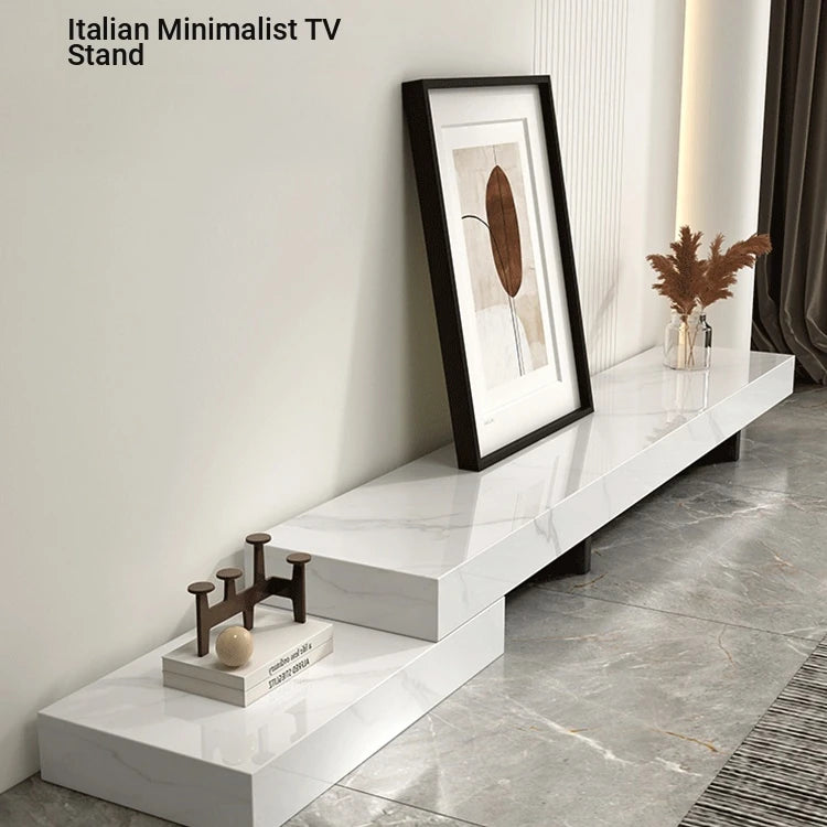 Modern Ceramic Sintered Stone TV Cabinet - Elegant Multi-layer Board Entertainment Unit for Stylish Living Rooms fplk-5025