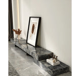 Modern Ceramic Sintered Stone TV Cabinet - Elegant Multi-layer Board Entertainment Unit for Stylish Living Rooms fplk-5025