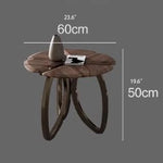 Elegant Black Walnut Wood Tea Table Set with Stainless Steel Accents - Modern Design for Stylish Living Rooms fplk-5026