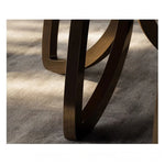 Elegant Black Walnut Wood Tea Table Set with Stainless Steel Accents - Modern Design for Stylish Living Rooms fplk-5026