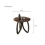 Elegant Black Walnut Wood Tea Table Set with Stainless Steel Accents - Modern Design for Stylish Living Rooms fplk-5026