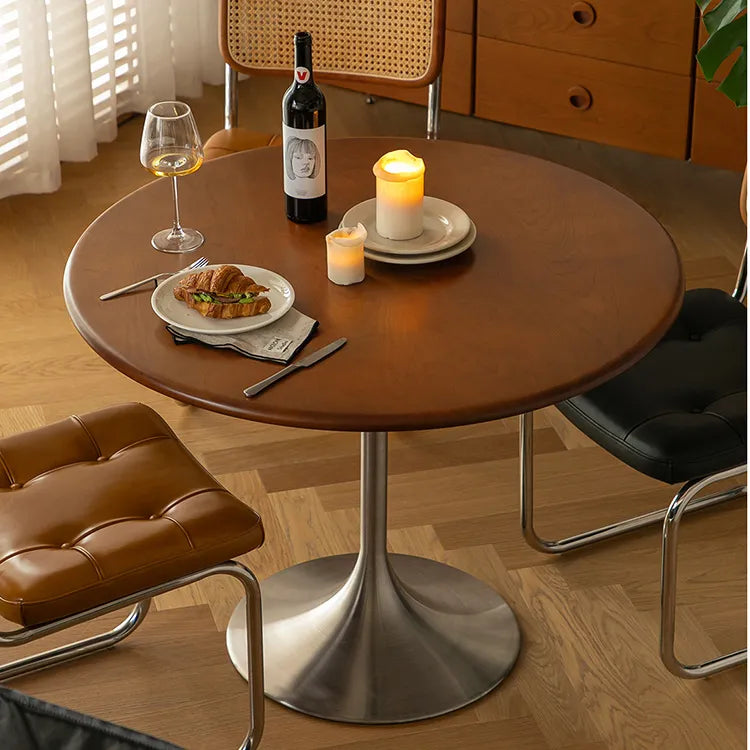 Cherry Wood Dining Table - Elegant Round Design for Modern Interiors fpmxm-2767