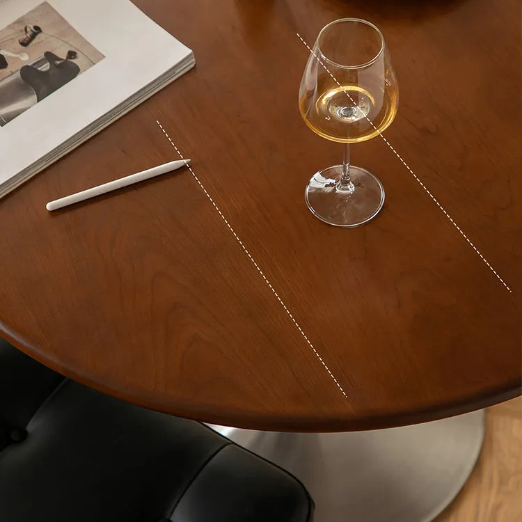 Cherry Wood Dining Table - Elegant Round Design for Modern Interiors fpmxm-2767