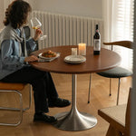 Cherry Wood Dining Table - Elegant Round Design for Modern Interiors fpmxm-2767