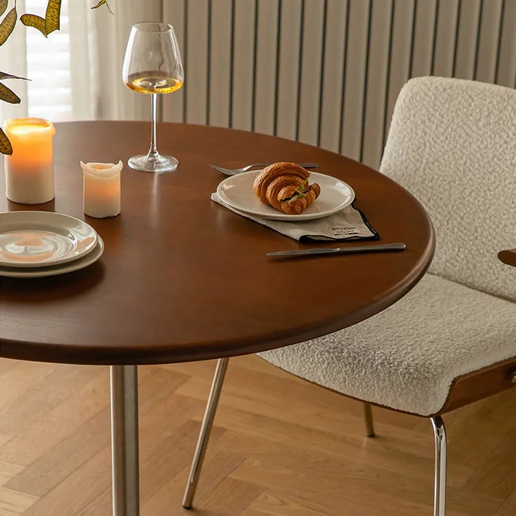 Cherry Wood Dining Table - Elegant Round Design for Modern Interiors fpmxm-2767