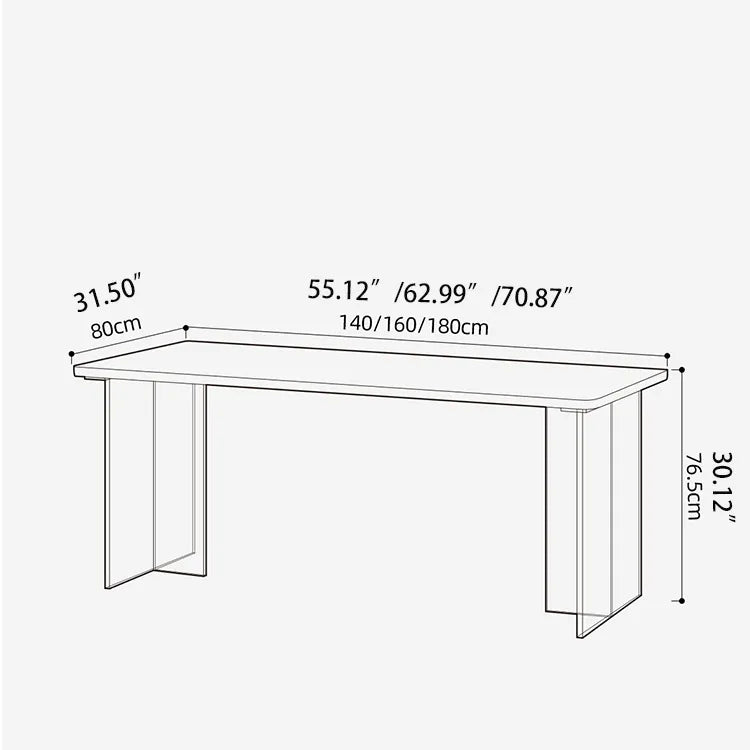 Sleek Cherry Wood Dining Table with Modern Acrylic Base - Stylish Home Addition fpmxm-2769