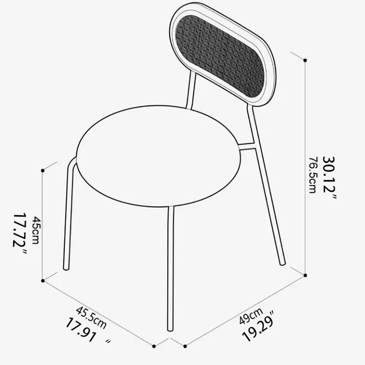 Ash Wood Dining Chair with Rattan Backrest and Faux Leather Seat - Stylish and Comfortable Seating Solution fpmxm-2774