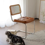 Ash Wood Dining Chair with Rattan and Faux Leather - Stylish Comfort for Your Home fpmxm-2775