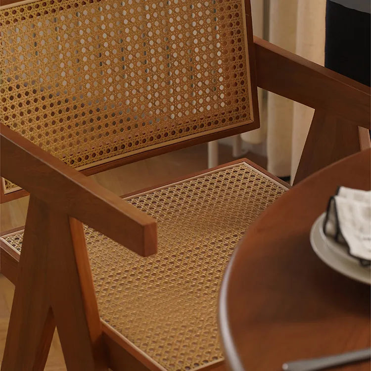 Ash Wood Rattan Dining Chair - Elegant Comfort for Modern Spaces fpmxm-2776