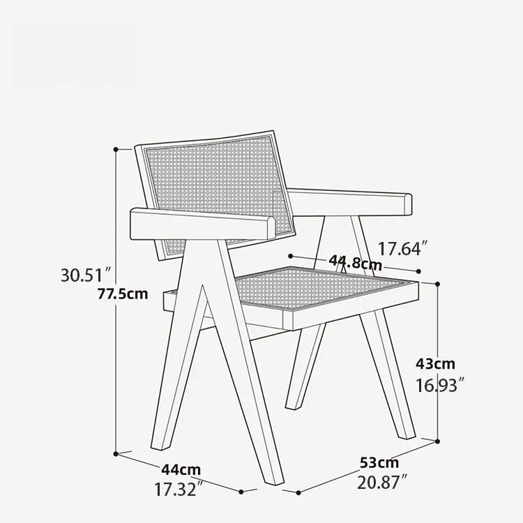 Ash Wood Rattan Dining Chair - Elegant Comfort for Modern Spaces fpmxm-2776