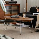 Elegant Boxwood Beech Coffee Table with Modern Metal Frame – Stylish Living Room Centerpiece fpmxm-2779