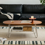 Elegant Boxwood Beech Coffee Table with Modern Metal Frame – Stylish Living Room Centerpiece fpmxm-2779