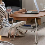 Elegant Boxwood Beech Coffee Table with Modern Metal Frame – Stylish Living Room Centerpiece fpmxm-2779