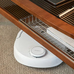 Stylish Cherry Wood & Boxwood Coffee Table with Tempered Glass Top fpmxm-2782