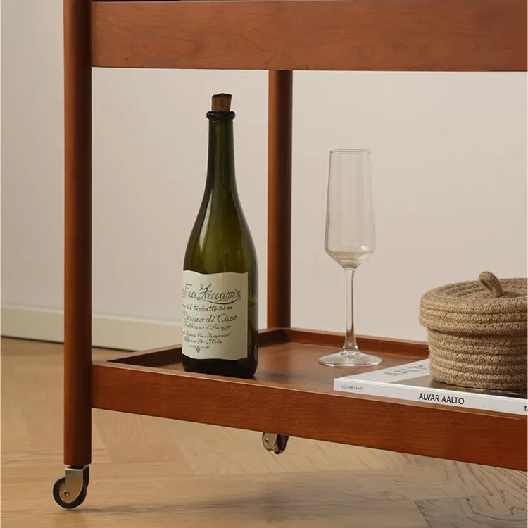 Elegant Boxwood Glass Rolling Cart for Stylish Home Décor fpmxm-2783